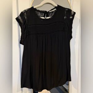 Daniel Rainn Black Lace Accent Blouse